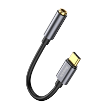 Baseus L54 adapteris USB-C ausinėms / mini lizdas 3,5 mm DAC 24 bitai 48 KHz - pilka