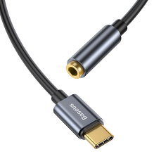 Baseus L54 adapteris USB-C ausinėms / mini lizdas 3,5 mm DAC 24 bitai 48 KHz - pilka