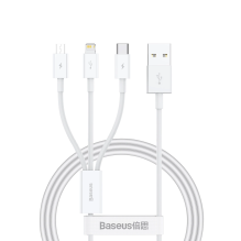 Baseus Superior Series USB-A - USB-C / Lightning / micro USB 3.5A cable 1m - white