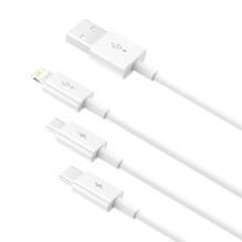 Baseus Superior Series USB-A - USB-C / Lightning / micro USB 3.5A cable 1m - white