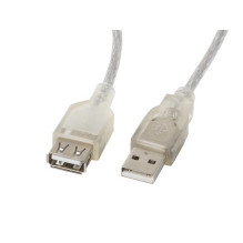 Lanberg CA-USBE-12CC-0018-TR USB kabelis 1,8 m USB 2.0 USB A Skaidrus