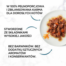 PURINA Pro Plan Gourmet Perle Mini filė jautienos ir morkų padaže - šlapias kačių maistas - 85g