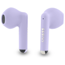 Guess Bluetooth ausinės GUTWSJ14ESGU TWS + prijungimo stotelė violetinė / violetinė spausdintas klasikinis logotipas