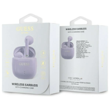 Guess Bluetooth headphones GUTWSJ14ESGU TWS + docking station purple / purple Printed Classic Logo