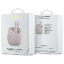 Guess Bluetooth headphones GUTWSJ14ESGP TWS + docking station pink / pink Printed Classic Logo