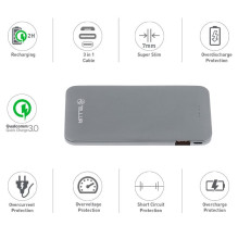 Tellur Power Bank QC 3.0 Fast Charge, 5000mAh, 3in1 gray