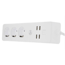 „Tellur WiFi“ maitinimo juosta, 3 lizdai, 4 * USB 4A, 2200 W, 10 A, 1,8 m