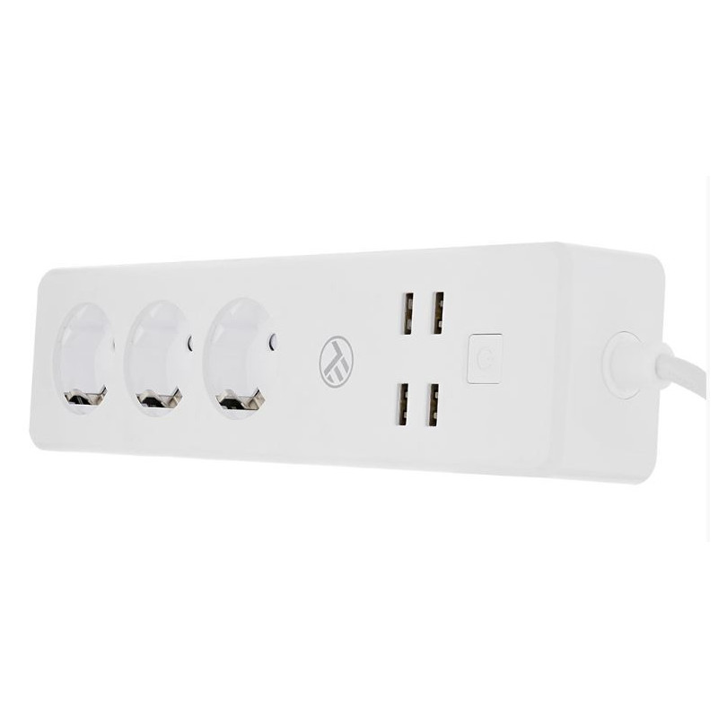 „Tellur WiFi“ maitinimo juosta, 3 lizdai, 4 * USB 4A, 2200 W, 10 A, 1,8 m