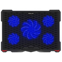 Tellur Cooling pad Basic 17, 5 ventiliatoriai, LED, juodas