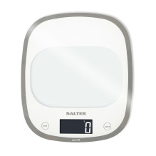 Salter 1050 WHDR White Curve Glass elektroninės skaitmeninės virtuvės svarstyklės