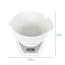 Salter 1024 WHDR14 Digital Kitchen Scales with Dual Pour Mixing Bowl White