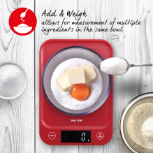 Salter 1067 RDDRA Digital Kitchen Scale, 5kg Capacity red