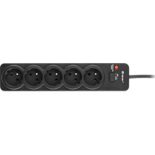 Tracer 46975 PowerGuard 1.8m Black (5 Outlets)