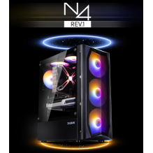 Zalman N4 Rev.1 ATX, RGB ventiliatorius x6