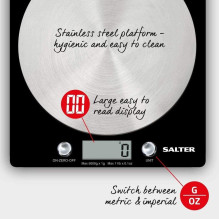 Salter 1036 BKSSDR Disc Electronic Digital Kitchen Scales Black