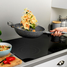 Druska BW02772G Marblestone Wok 28cm pilka