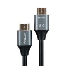 „Tellur“ didelės spartos HDMI 2.0 laidas, 4K 18Gbps kištukas-kištukas Ethernet, paauksuotas 1,5 m juodas