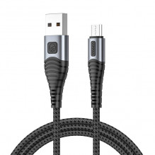 USB į Micro USB laidas Vipfan X10, 3A, 1,2 m, pintas (juodas)