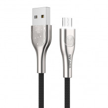 USB į mikro USB laidas Vipfan Fingerprint Touch Z04, 3A, 1,2 m (juodas)