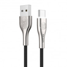 USB į USB-C laidas Vipfan Fingerprint Touch Z04, 3A, 1,2 m (juodas)