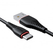 USB į USB-C laidas Vipfan Anti-Break X01, 3A, 1m (juodas)