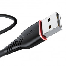 USB į USB-C laidas Vipfan Anti-Break X01, 3A, 1m (juodas)