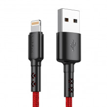USB to Lightning cable VFAN X02, 3A, 1.8m (red)