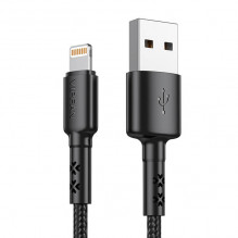 USB prie Lightning kabelis Vipfan X02, 3A, 1,8 m (juodas)