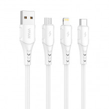 USB į USB-C laidas Vipfan Colorful X12, 3A, 1m (balta)