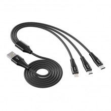 USB laidas Vipfan X16 3w1 USB-C/ Lightning/ Micro 66W 3.5A (nepaprastas)