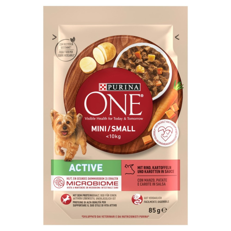 PURINA One Mini / Small Active Beef - wet dog food - 85g