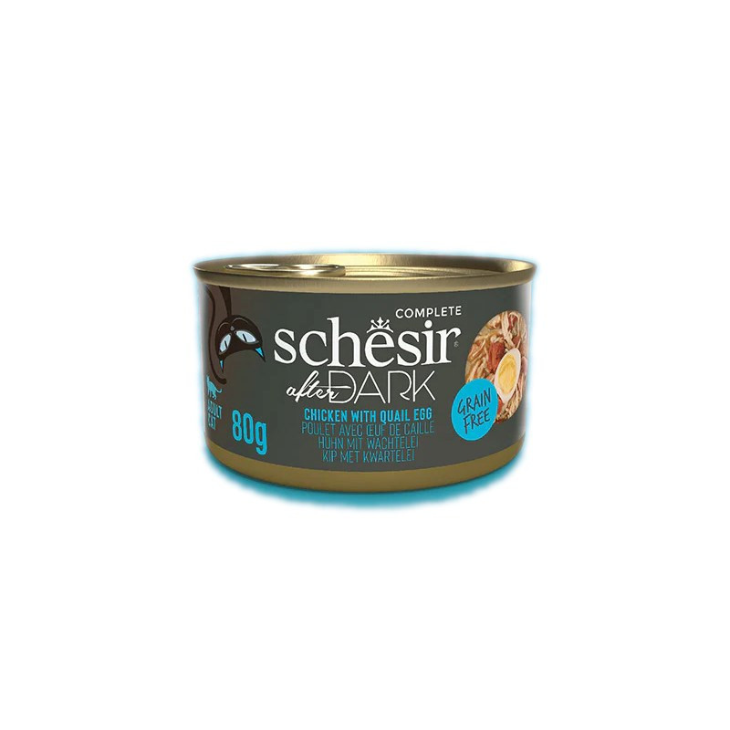 SCHESIR After Dark Chicken fillet with quail egg in broth - wet cat food - 80g