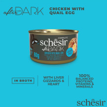 SCHESIR After Dark Chicken fillet with quail egg in broth - wet cat food - 80g