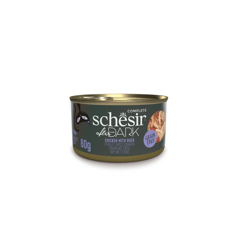 SCHESIR After Dark Chicken fillet with duck in broth - wet cat food - 80g