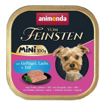 ANIMONDA Vom Feinsten Adult Mini Poultry, salmon and dill - wet dog food - 100g