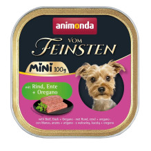 ANIMONDA Vom Feinsten Adult Mini Beef, duck and oregano - wet dog food - 100g