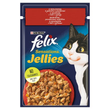 PURINA Felix Sensations Jellies Beef in jelly with tomatoes - wet cat food - 85g