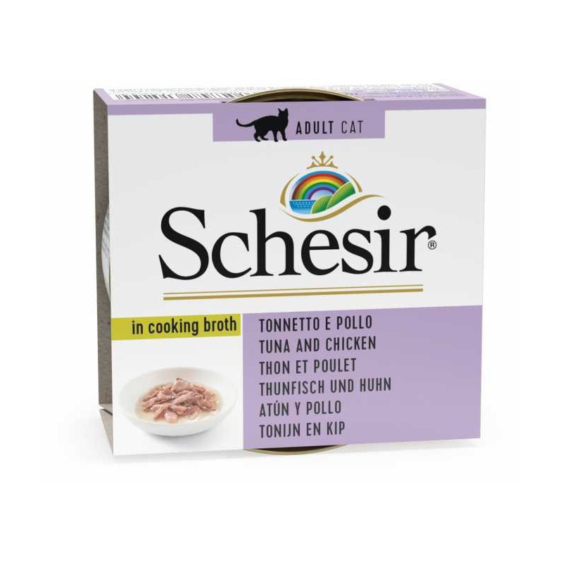 SCHESIR in cooking broth Tuna with chicken - wet cat food - 70g