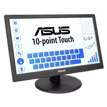 ASUS VT168HR kompiuterio monitorius 39,6 cm (15,6 colio) 1366 x 768 pikselių WXGA LED jutiklinis ekranas juodas