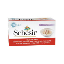 SCHESIR Chicken fillets with duck in broth - wet cat food - 6x50g