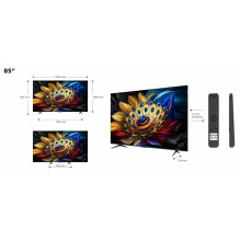 TCL C65 Serie C6 Smart TV QLED 4K 85&quot; 85C655, garso Onkyo su žemųjų dažnių garsiakalbiu, Dolby Vision - Atmos, Goog