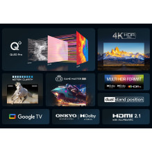 TCL C65 Serie C6 Smart TV QLED 4K 85&quot; 85C655, garso Onkyo su žemųjų dažnių garsiakalbiu, Dolby Vision - Atmos, Goog