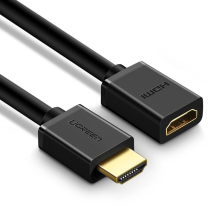 Ugreen HD107 10140 HDMI (vyriškas) – HDMI (moteriškas) 4K kabelis 0,5 m – juodas