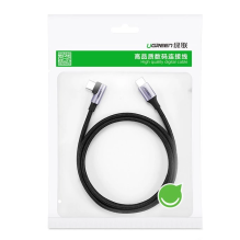 Ugreen US255 50123 USB-C (straight) / USB-C (angled) PD QC cable 60W 3A 1m - gray