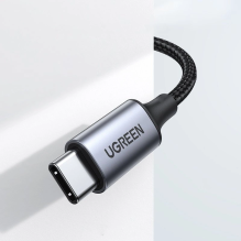 Ugreen AUX stereo garso laidas 3,5 mm mini lizdas - USB Type C planšetiniam telefonui 1m juodas (CM450 20192)