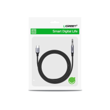 Ugreen AUX stereo garso laidas 3,5 mm mini lizdas - USB Type C planšetiniam telefonui 1m juodas (CM450 20192)