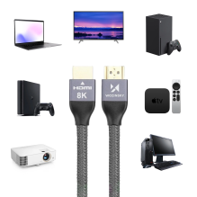 Wozinsky kabelis HDMI 2.1 8K 60 Hz 48 Gbps / 4K 120 Hz / 2K 144 Hz 2 m sidabras (WHDMI-20)