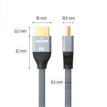 Wozinsky cable HDMI 2.1 8K 60 Hz 48 Gbps / 4K 120 Hz / 2K 144 Hz 2 m silver (WHDMI-20)