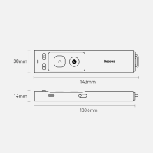 Baseus Orange Dot wireless laser pointer for presentations - gray (with battery)