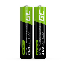 Kraunama Baterija - Green Cell GR08 AAA NiMH 800mAh 2 vnt.